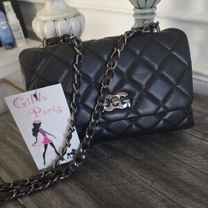 Gilda Paris Black Quilted Shoulder/crossboday Chain Bag. New With Tags.
